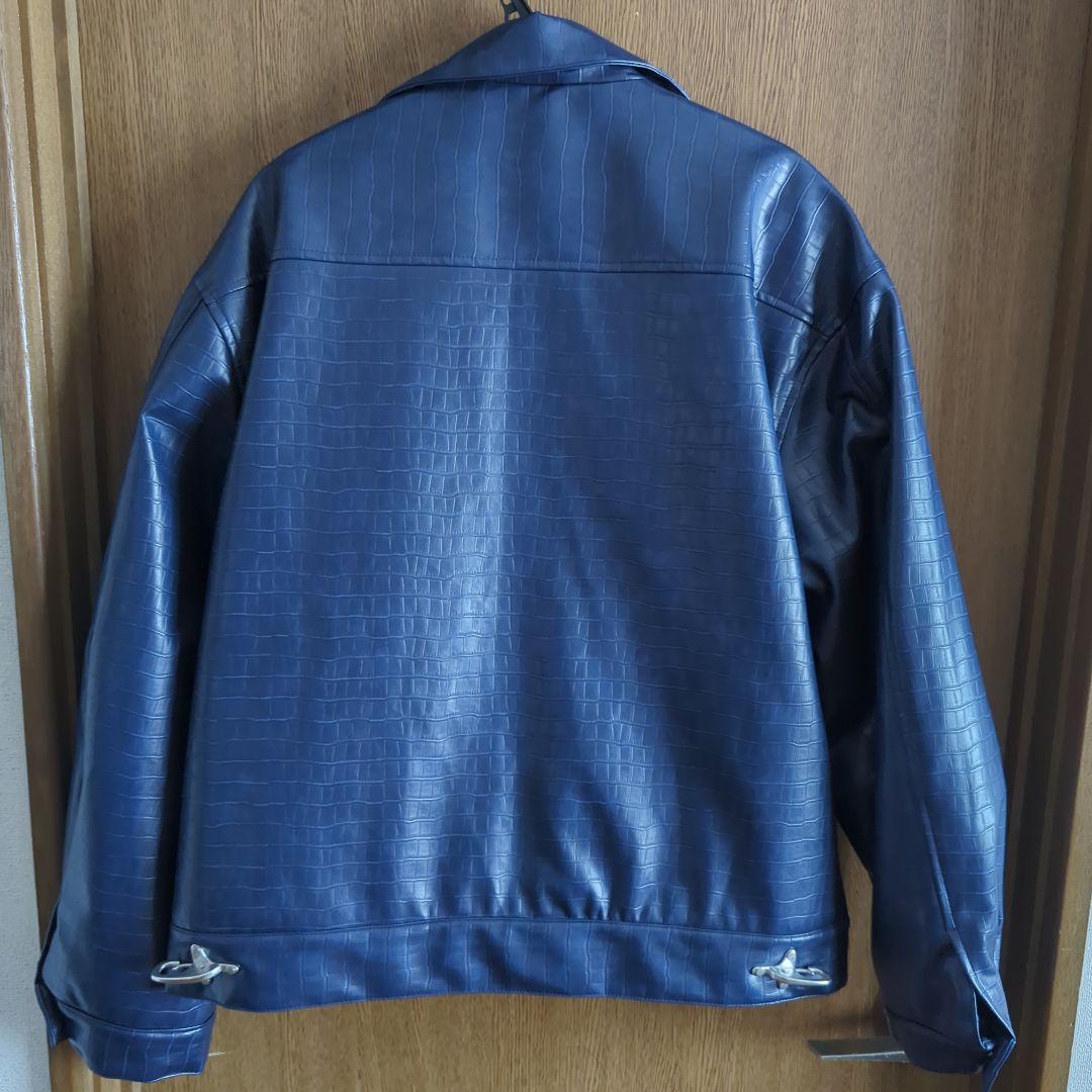 BELVET　レザージャケット　ブルー