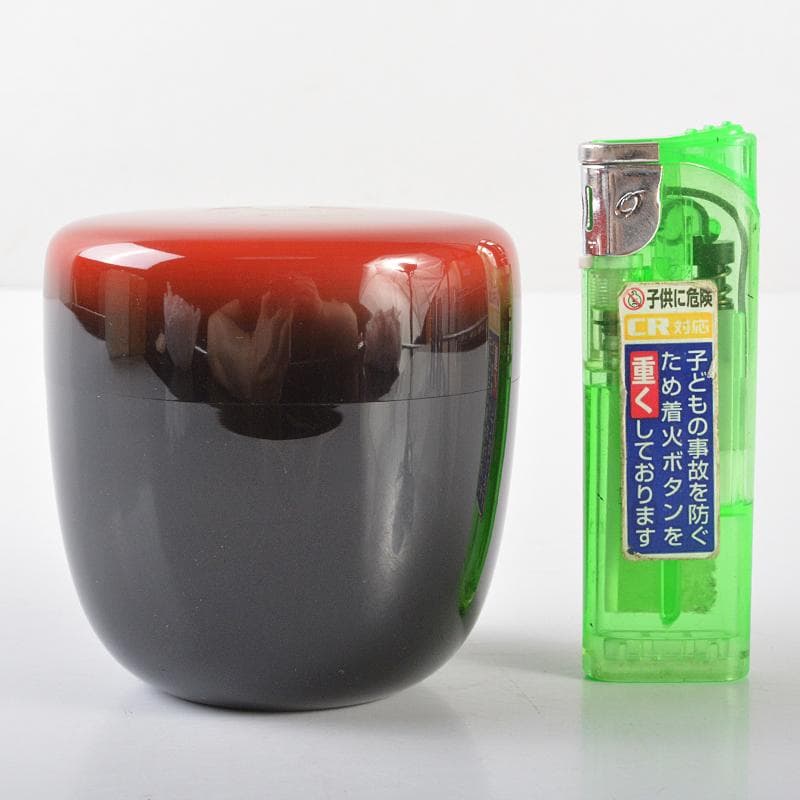 茶道具　松雲造　登亀蒔絵　中棗　極め箱　M　R6556