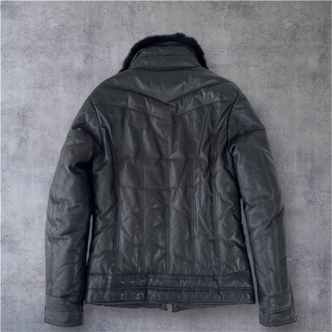 【専用出品】SHELLAC レザーダウンジャケット 羊革 ファー取外可 48
