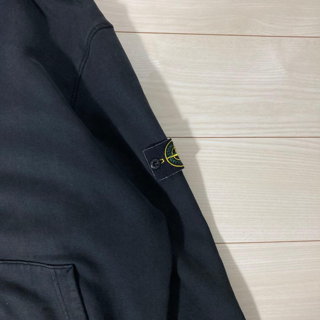 【QR確認済】レア3L ストーンアイランド ワッペンロゴ パーカー黒 入手困難