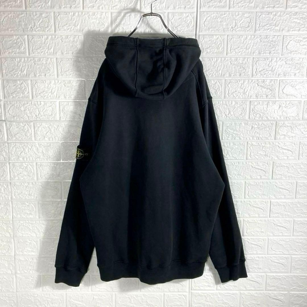 【QR確認済】レア3L ストーンアイランド ワッペンロゴ パーカー黒 入手困難