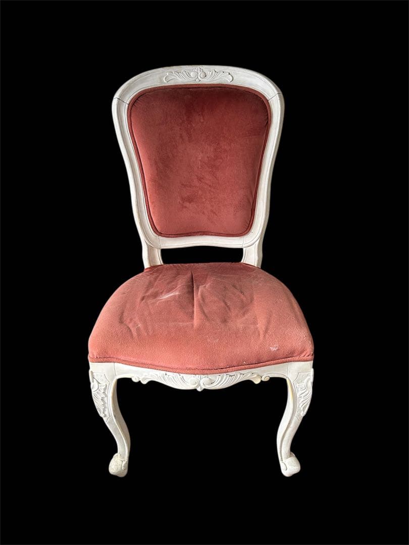 フレンチスタイル ピンクベルベットチェア アメリカ買い付け　猫足