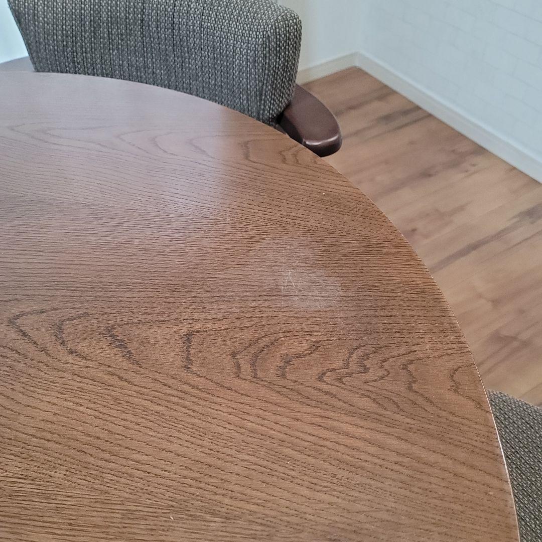 東京インテリア　円形ダイニングテーブル　椅子セット　ブラウン