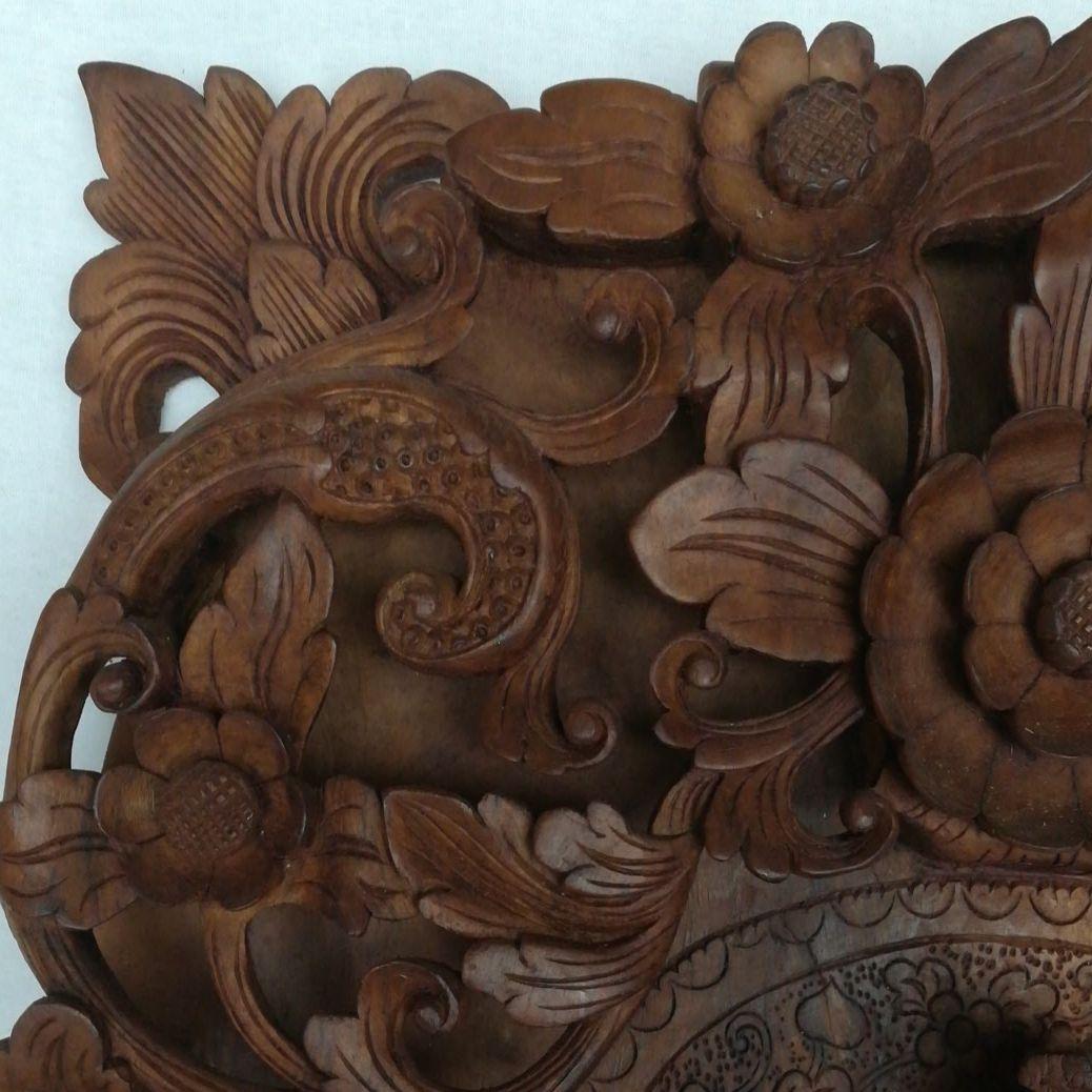 バリ島　インドネシア　レリーフ　壁掛け　木彫彫刻