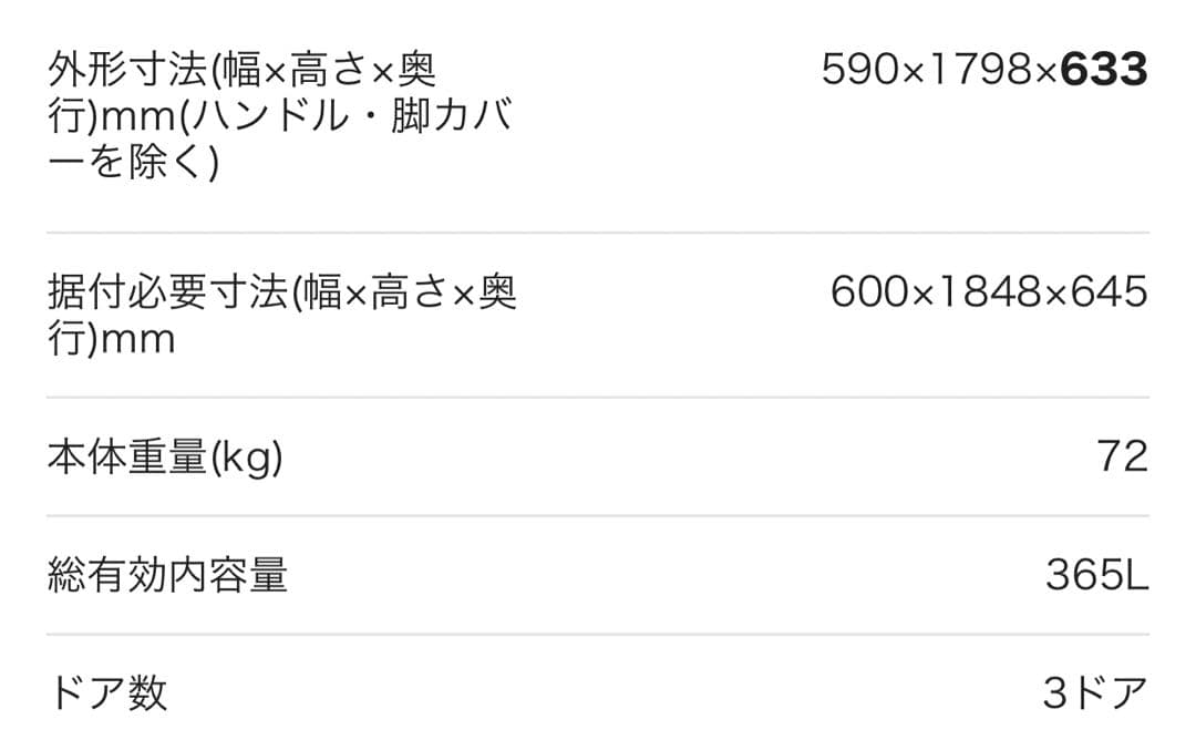 Panasonic 3ドア冷蔵庫 Econavi