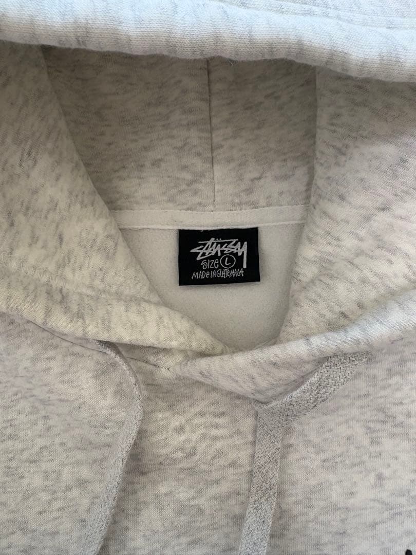 Stussy グレー パーカー フード付き　Lサイズ