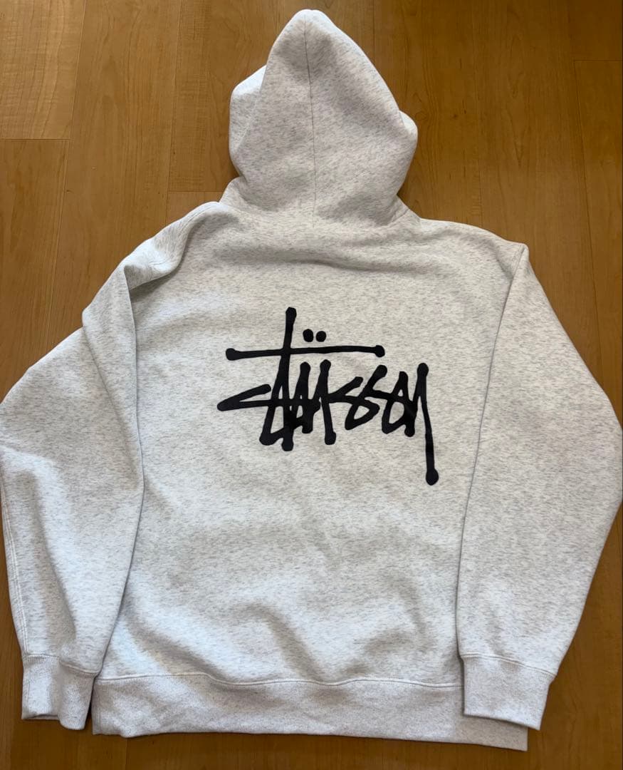 Stussy グレー パーカー フード付き　Lサイズ