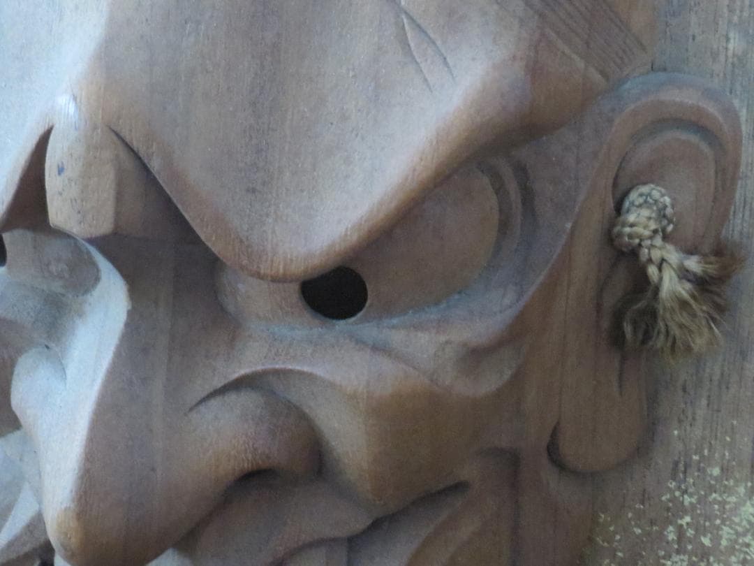 ★讃岐一刀彫　山中象堂作　木彫　般若面　魔除け　縁起物★神楽面・能面