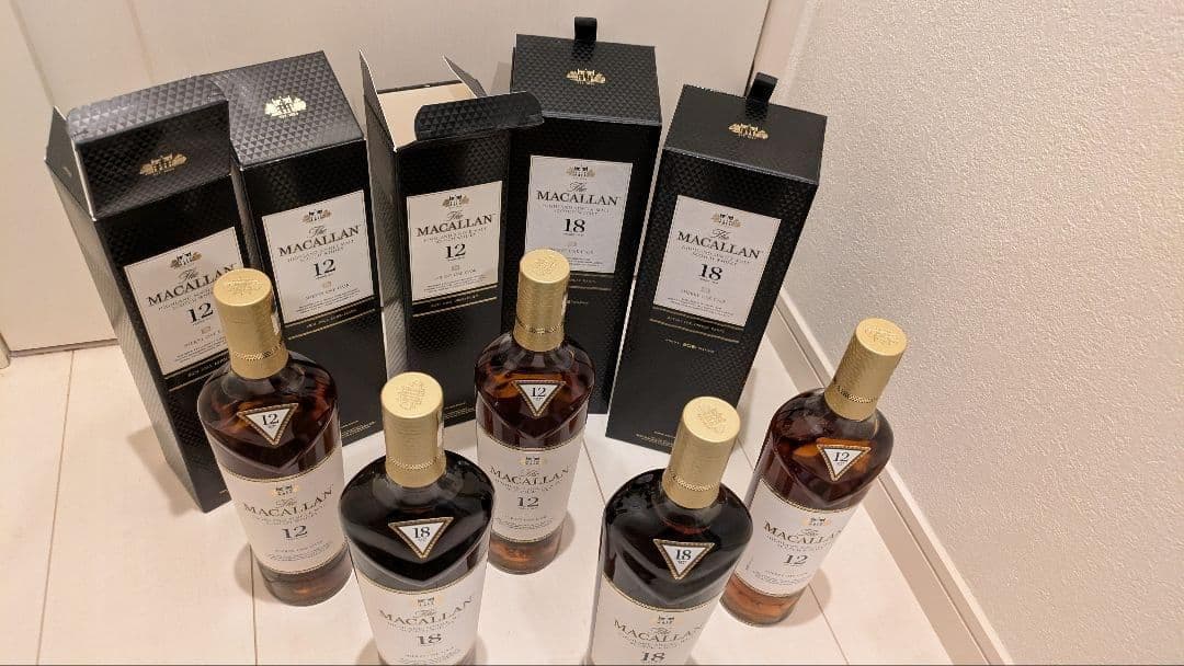 マッカラン 全部 シェリー 12年 3本、18年 2本のセット