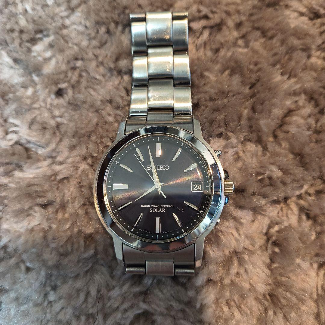 SEIKO ソーラー電波時計 ブラック