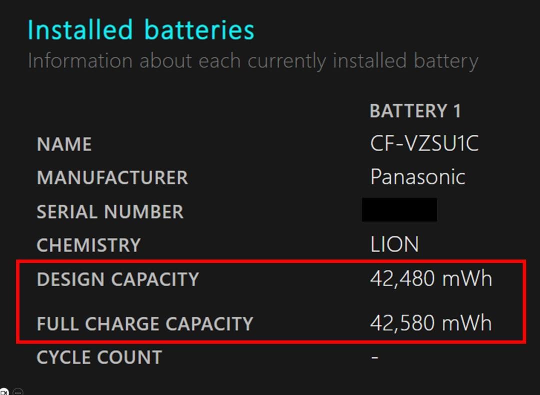CF-SV/LV専用 CF-VZSU1CJS 満充電容量100％ 良品・実物画像
