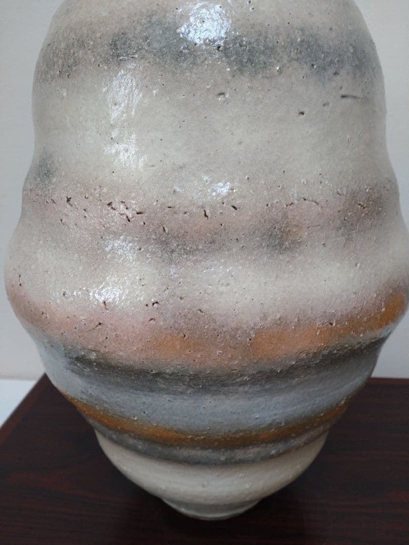 清水卯一 人間国宝 三色壷 高さ約34cm！特大花瓶 師:石黒宗麿