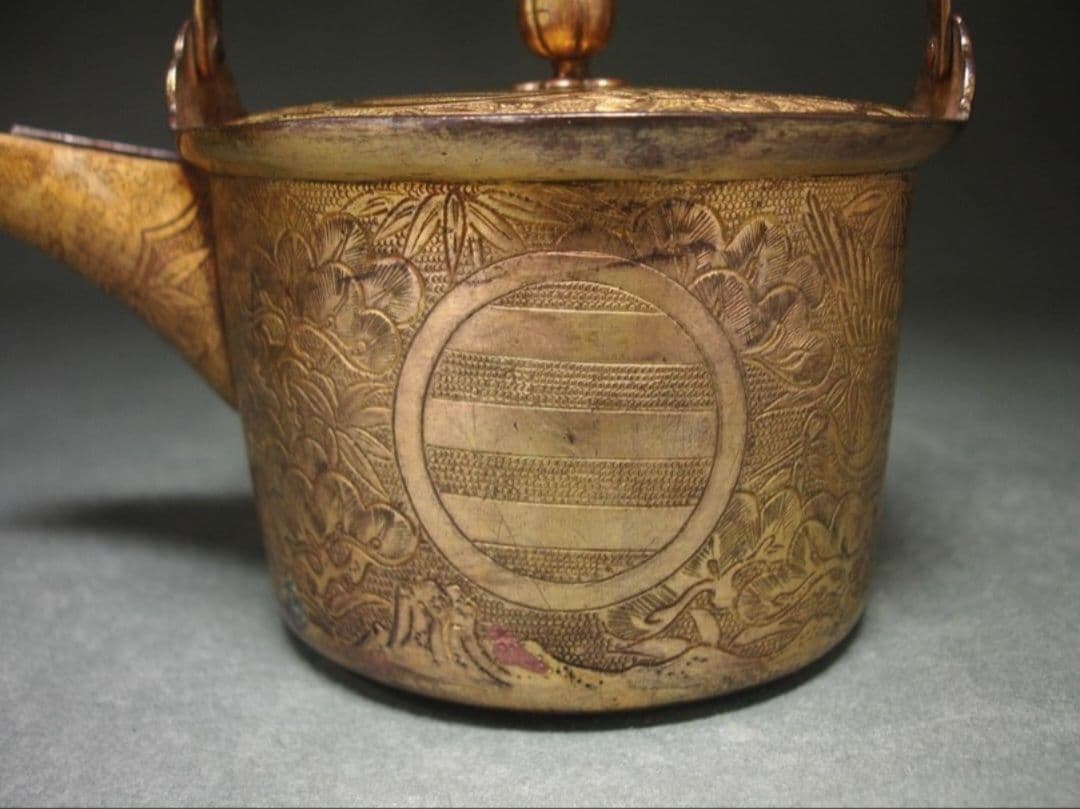 吉川家伝来 大名婚礼調度品 金銅化粧道具2点 江戸時代 吉川家家紋 大珍品