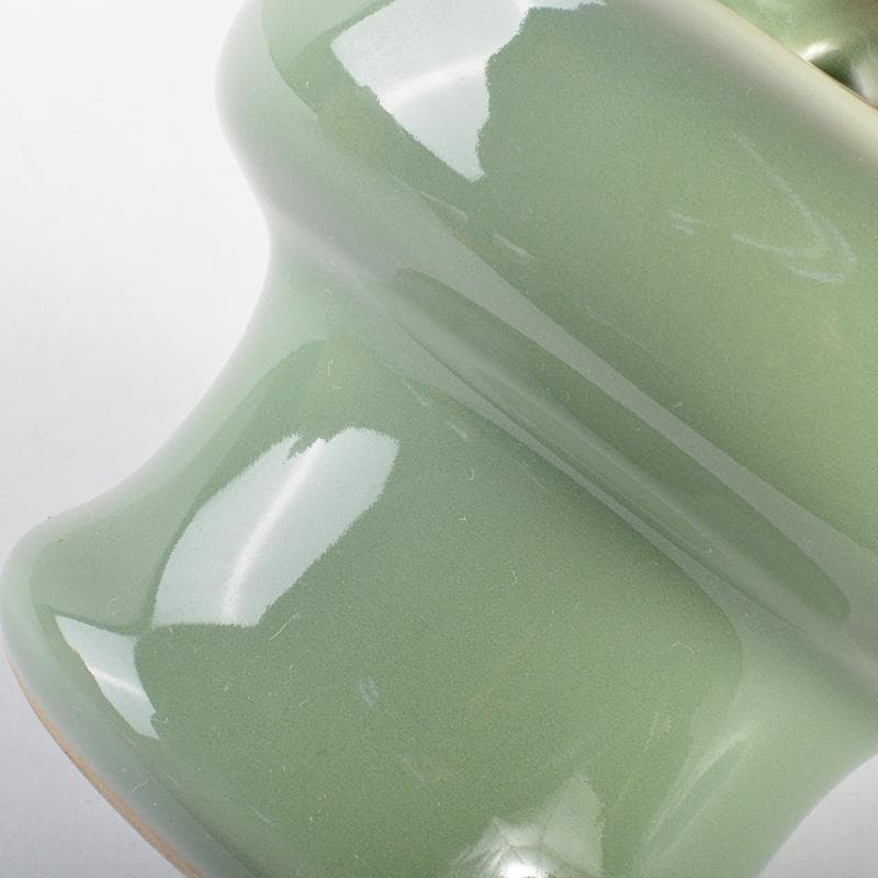 茶道具　京焼　清水焼　平安　加藤渓山作　天龍寺青磁　辰香炉　共箱　C　6585