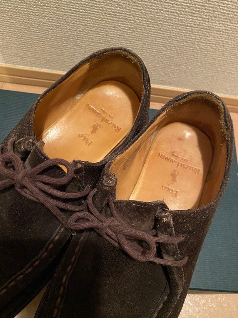 Ralph Laurenダークブラウン スエード モカシンシューズ