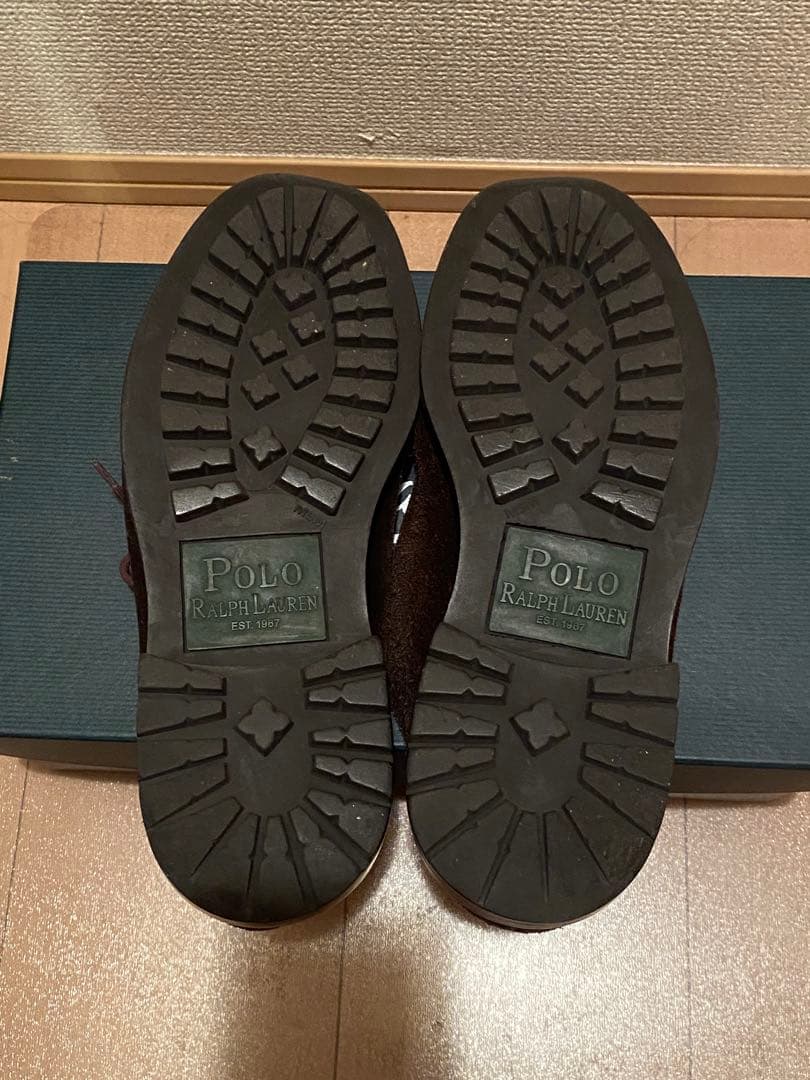 Ralph Laurenダークブラウン スエード モカシンシューズ