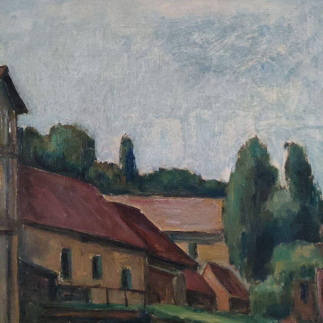 \"油彩画巨匠\"　大久保作次郎　F12号秀作『フランスボーヴェ郊外』1926年制作