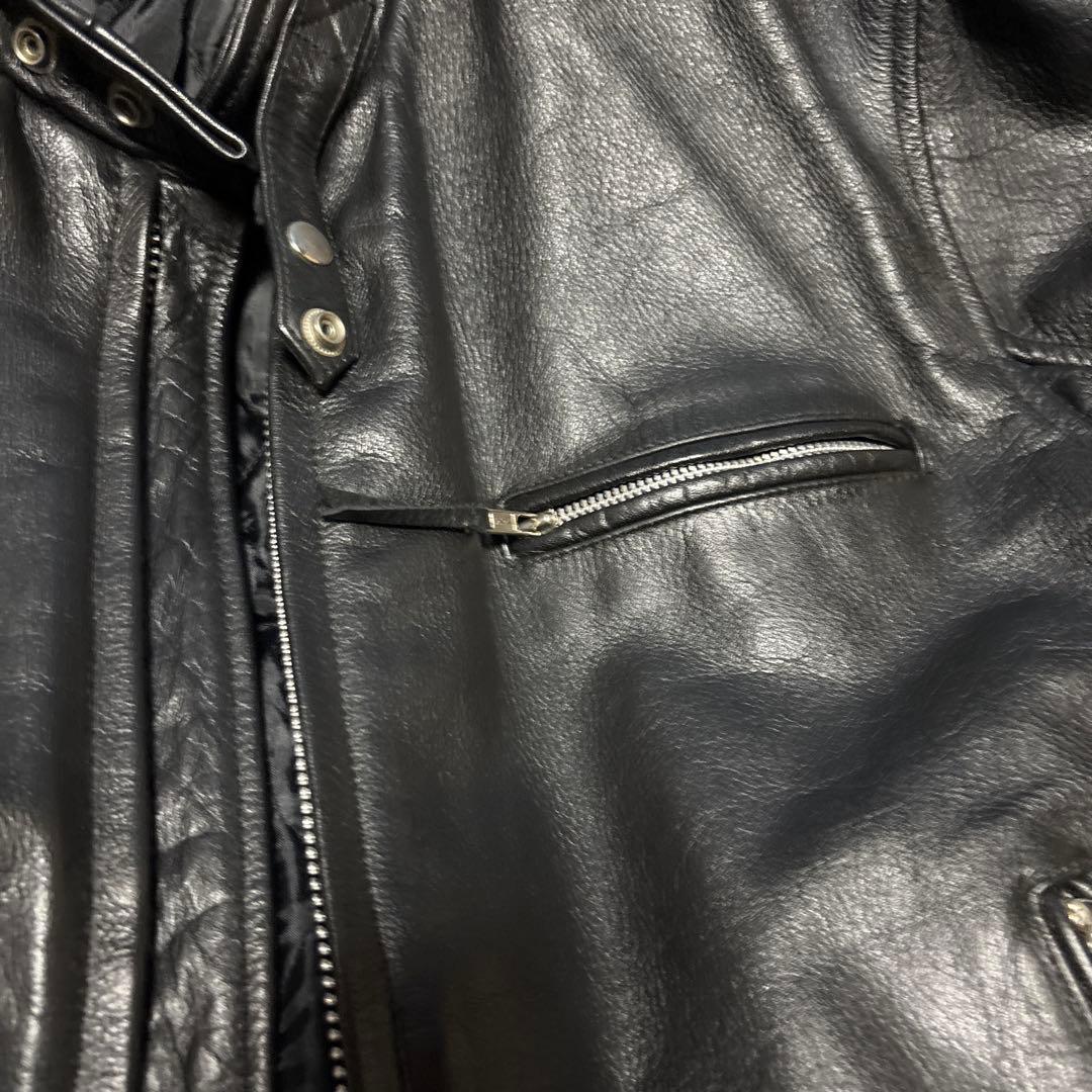 本革シングルライダースジャケット・sizeL(44) ブラック