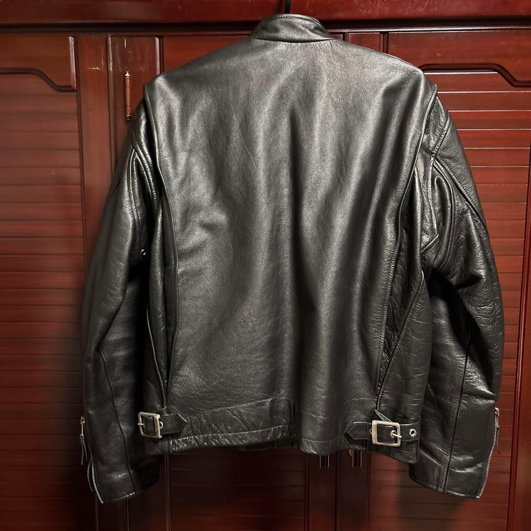本革シングルライダースジャケット・sizeL(44) ブラック