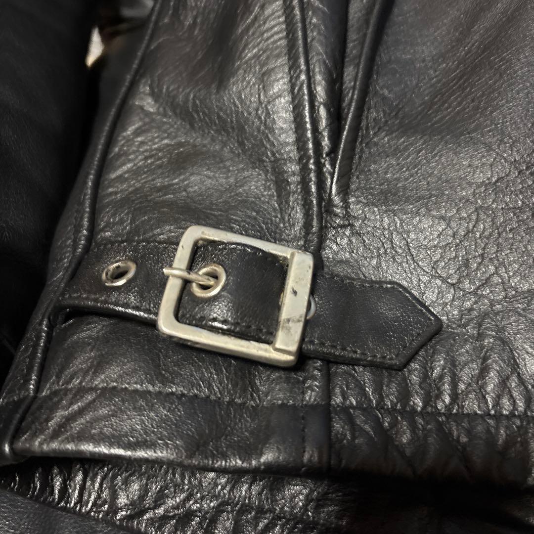 本革シングルライダースジャケット・sizeL(44) ブラック