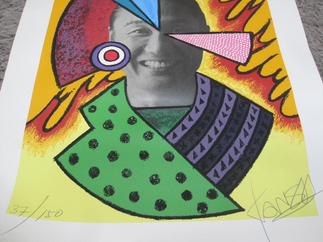 ▲山本 寛斎 さん ポートレート リトグラフ 版画 37/150 104×75