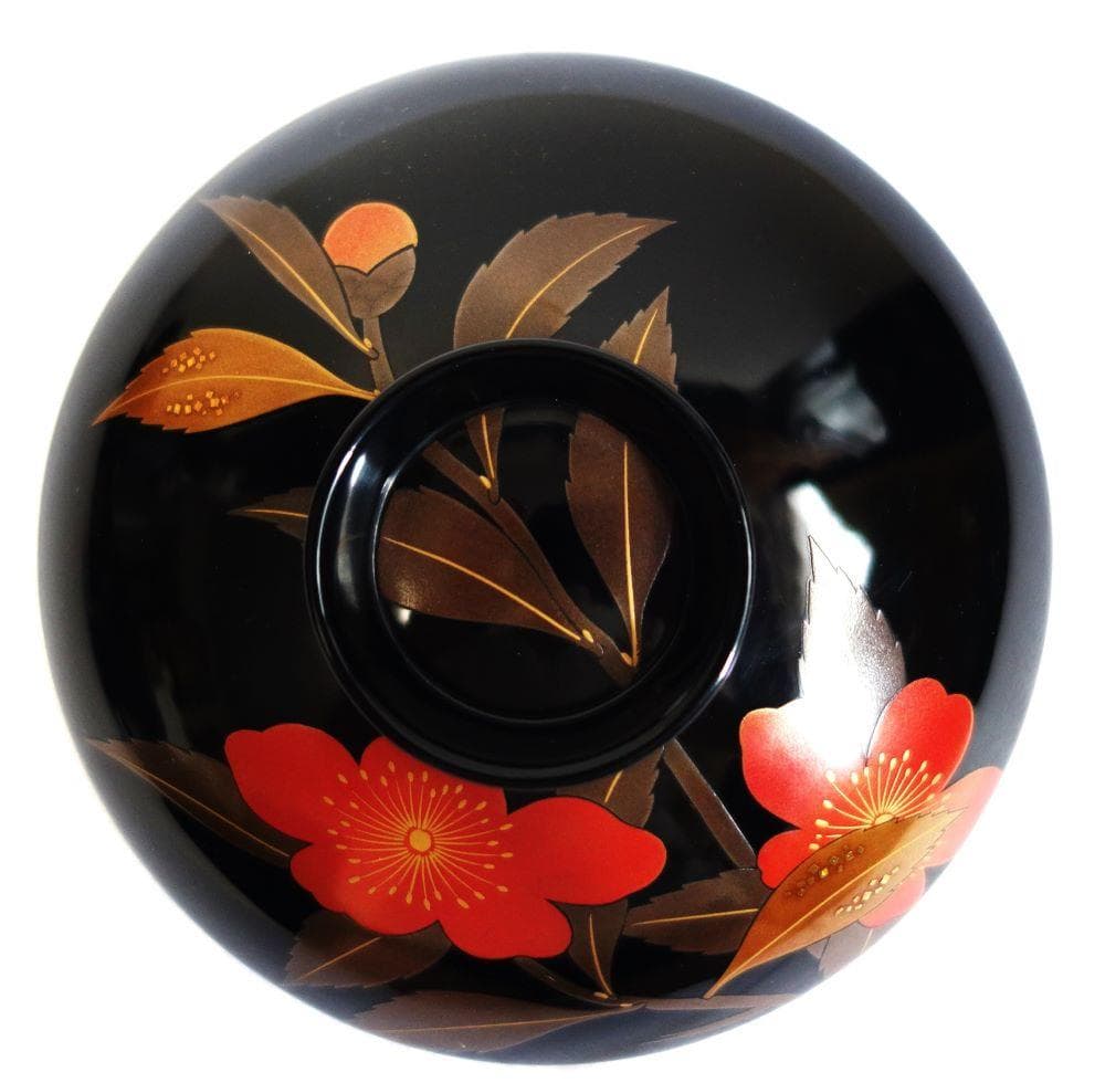 輪島塗 さざんか蒔絵 大きい吸物椀 ５客