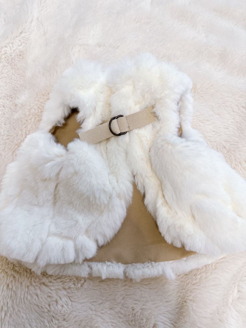 犬服・アクセサリー pp* closet FRONT BELT FUR VEST