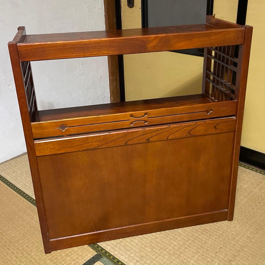 カリモク家具 茶箪笥 収納棚 飾り棚 ケヤキ