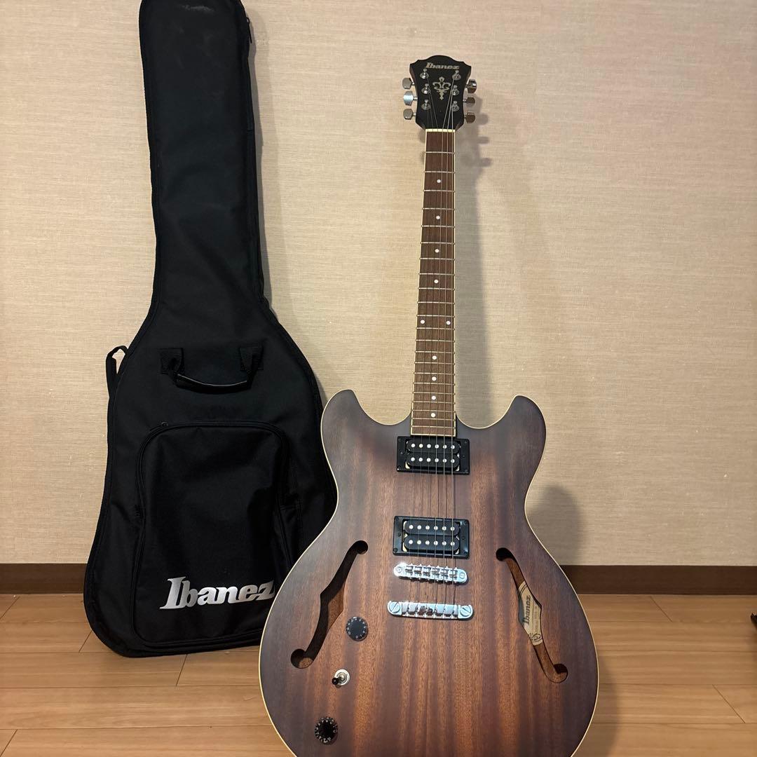 Ibanez セミアコースティックエレキギター左利きソフトカバー付き！！