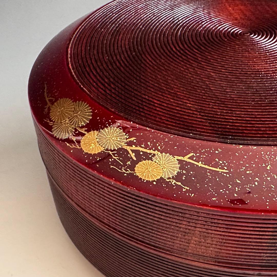 茶道具　輪島塗　唐松蒔絵　喰籠　菓子器　高崎秋峰　共箱　漆芸　茶会