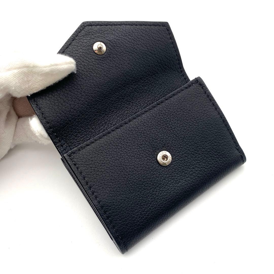 ルイヴィトン ポルトフォイユ ロックミニ 三つ折り財布 ブラック コンパクト