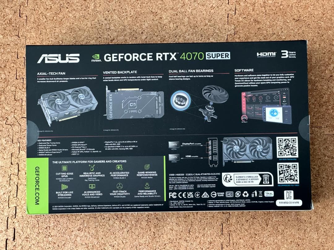 【中古】ASUS Dual RTX 4070 super OC 12GB