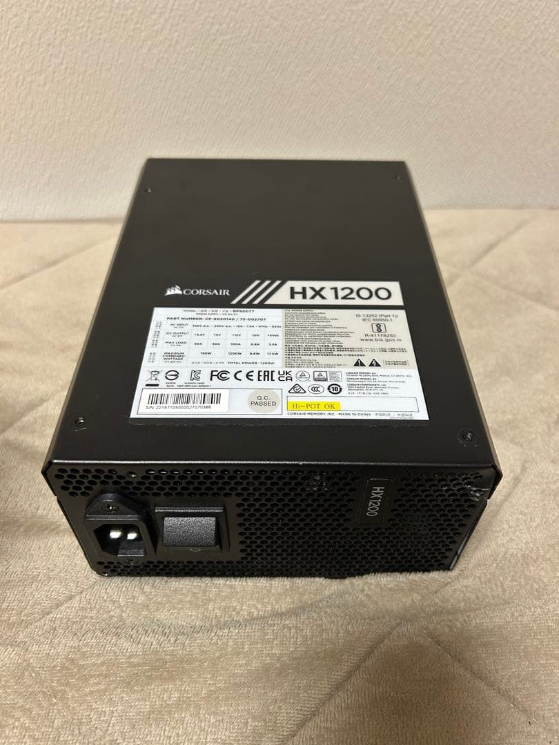 動作確認済みCorsair HX1200 電源ユニット 1200W