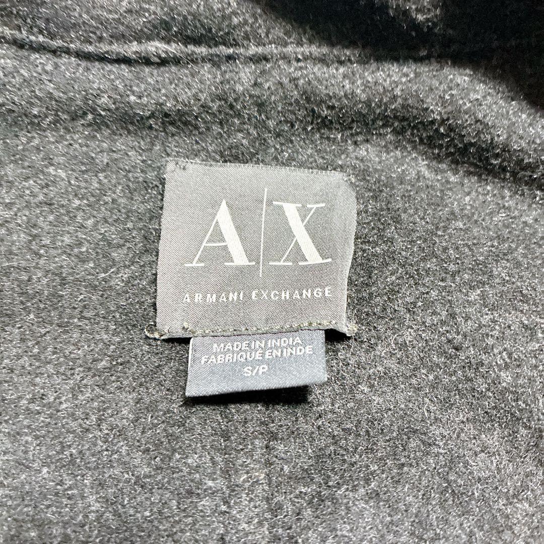 A|X アルマーニエクスチェンジ　黒 シングルライダースジャケット カシミヤ