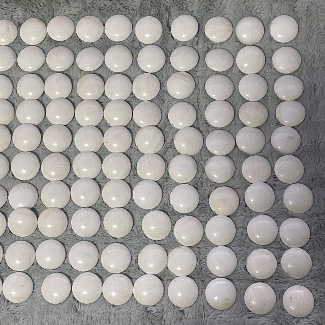 【碁笥・箱付】蛤碁石30号 約8.6mm 雪印 那智黒石 白181個 黒182個