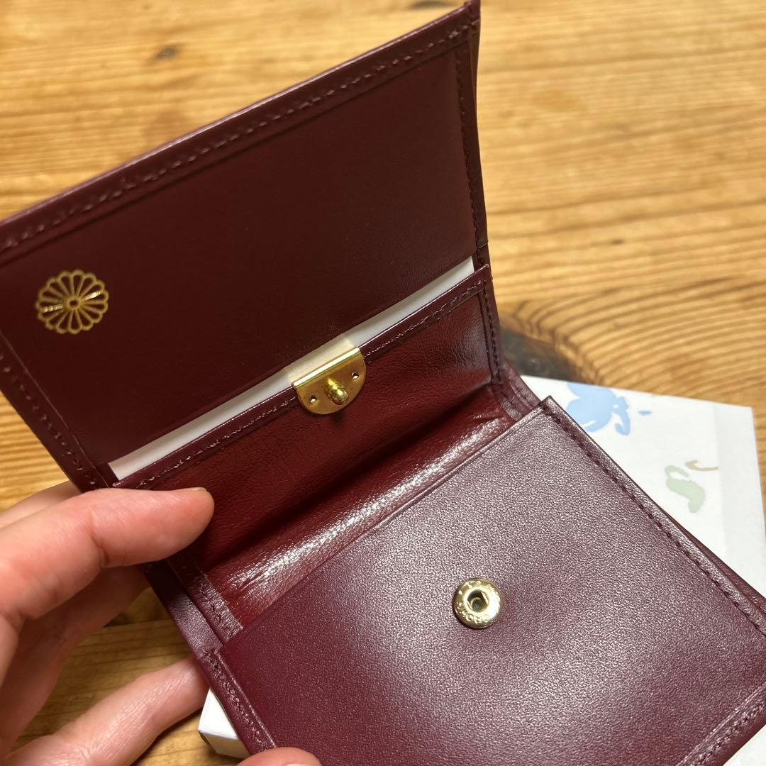 皇居 二つ折り財布 ワインレッド