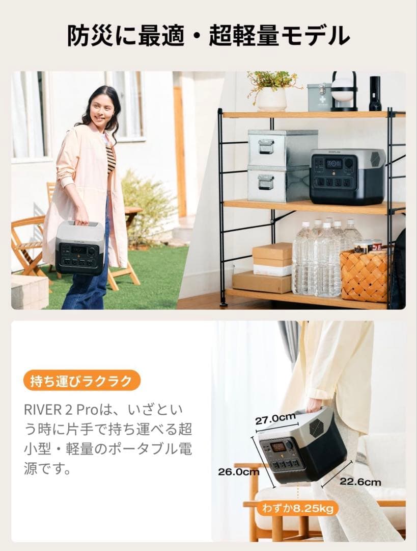 【新品】EcoFlow  2 Pro + 220Wソーラーパネルセット