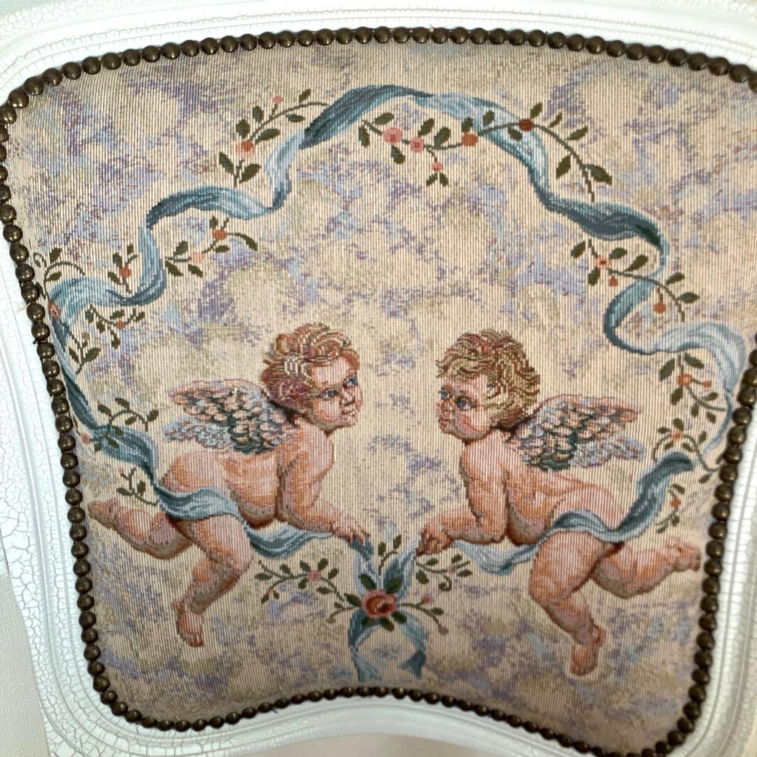 【美品】イタリア製　アンティーク　チェア　エンジェル　鋲打ち