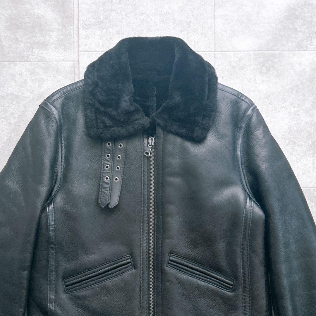 【美品✨】B-3 Flight Jacket シャーリング ムートン　黒 L