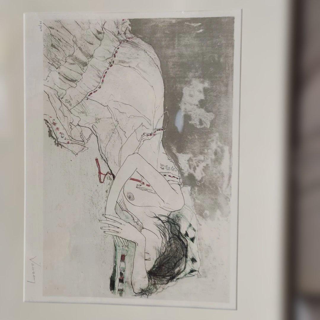 証明書付 「眠り」リトグラフ 額付き Jean Jansem 裸婦