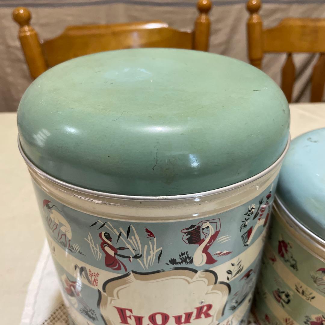 554イギリス買い付けレトロ 小麦粉 ビスケット 缶セット1950年代ー