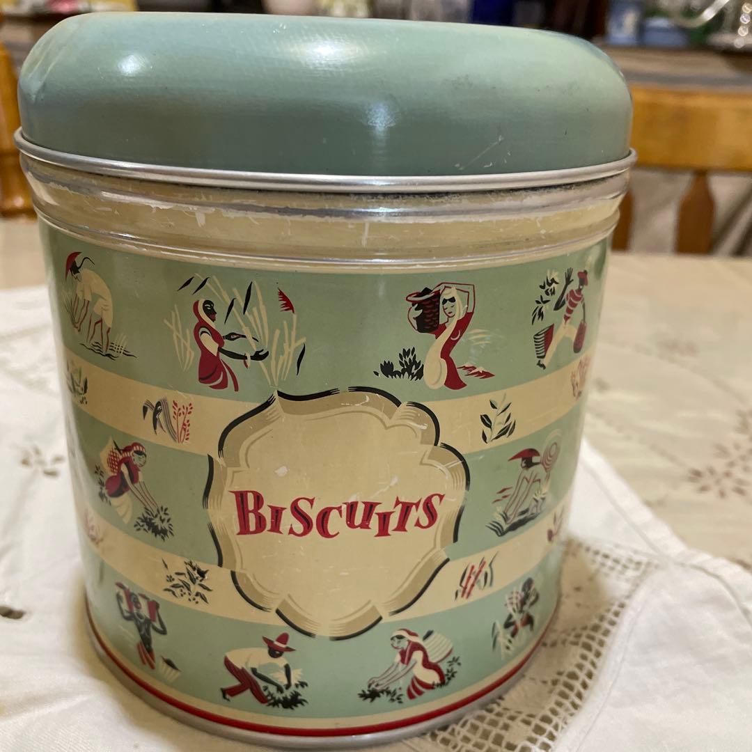 554イギリス買い付けレトロ 小麦粉 ビスケット 缶セット1950年代ー