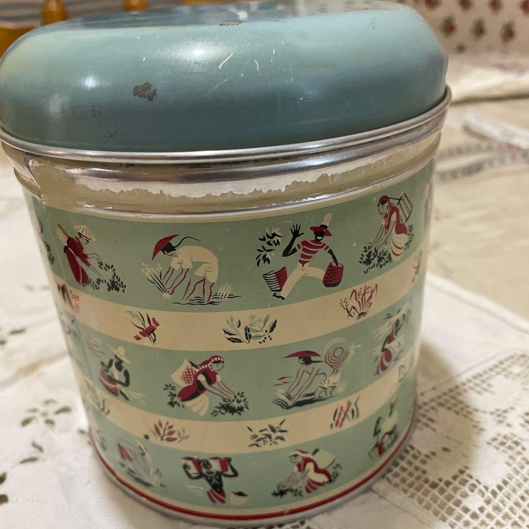 554イギリス買い付けレトロ 小麦粉 ビスケット 缶セット1950年代ー