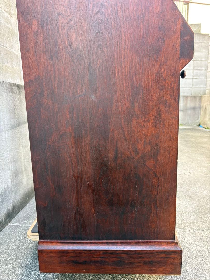 【長野松本民芸家具】天然木ライティングビューロー ダークブラウン　デスクチェスト