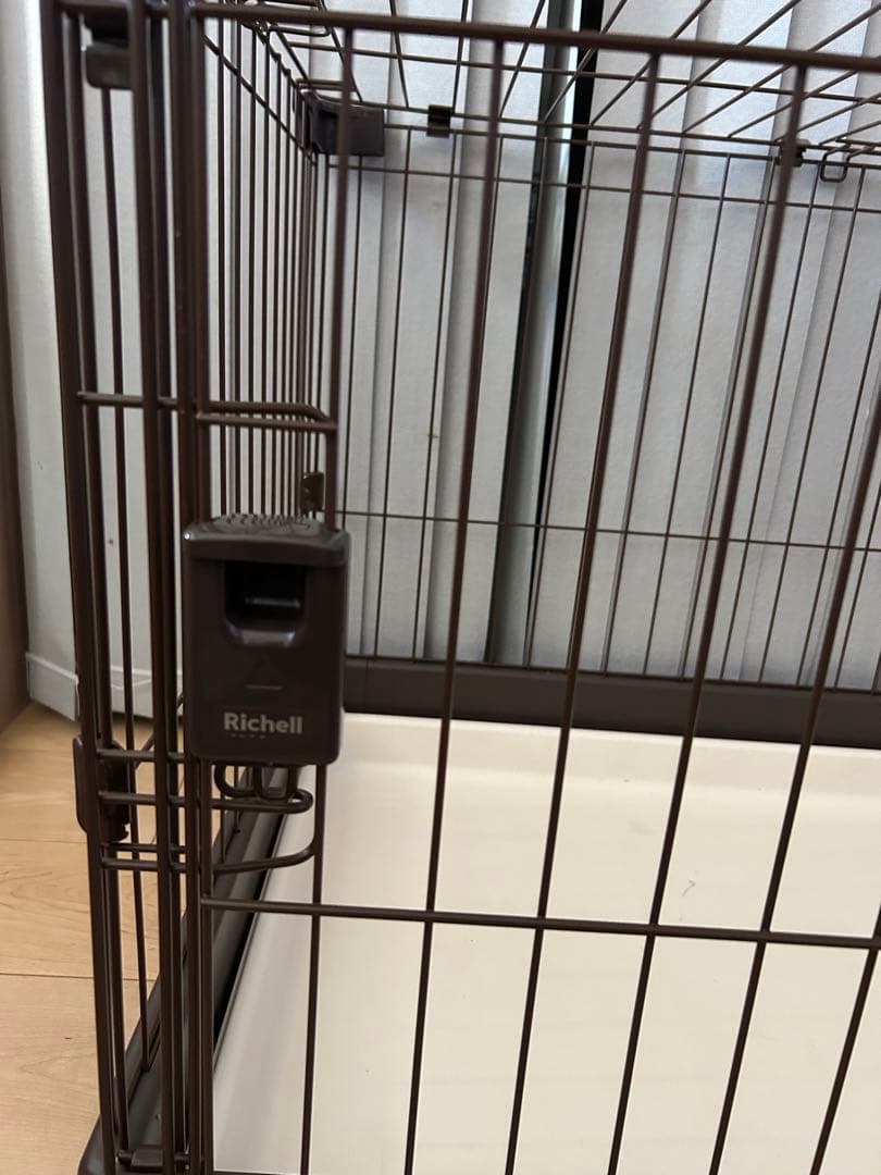 Richell 中型犬用 ケージ ブラウン　屋根付き
