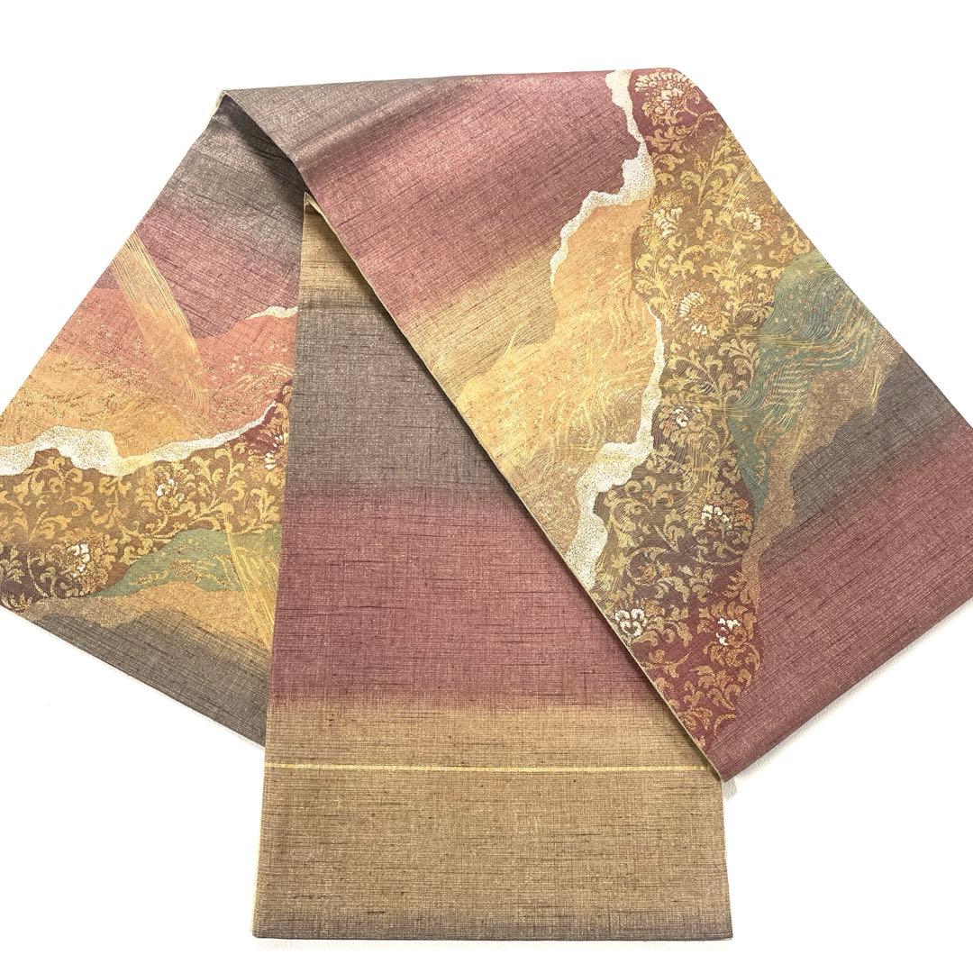 専用帯4985 ●染織の名門 しょうざん謹製 生紬 高級 正絹 袋帯