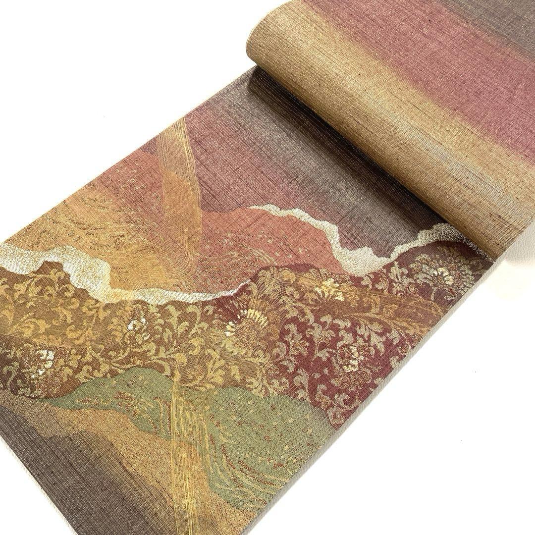 専用帯4985 ●染織の名門 しょうざん謹製 生紬 高級 正絹 袋帯