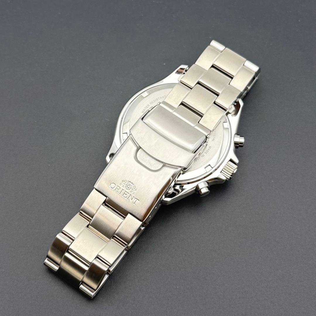 極美品/稼働品✨オリエント マコ 腕時計 クロノグラフ 防水 ソーラー メンズ