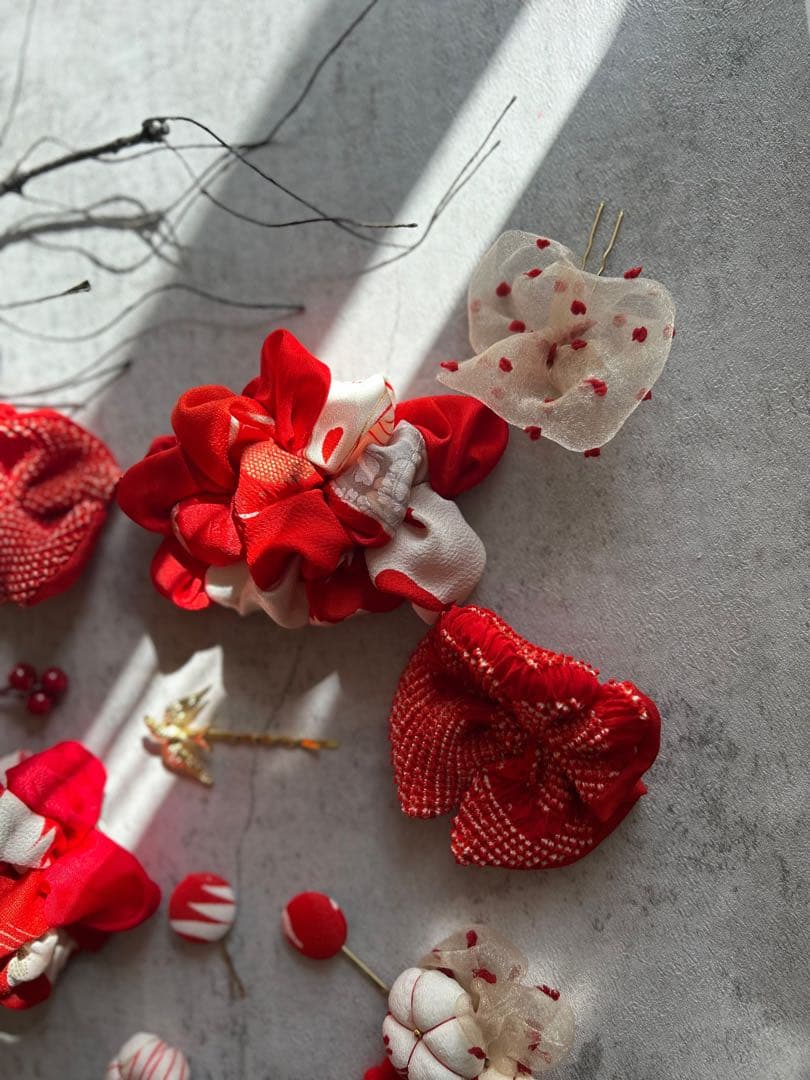 w*4様 七五三　七五三髪飾り　ヘッドドレス　着物髪飾り　リメイク髪飾り　043