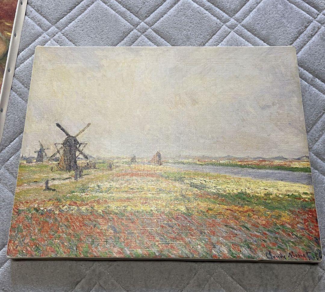 モネ　庭の女　ルノワール　複製画　モネとその仲間たち展　油彩　画布　木枠